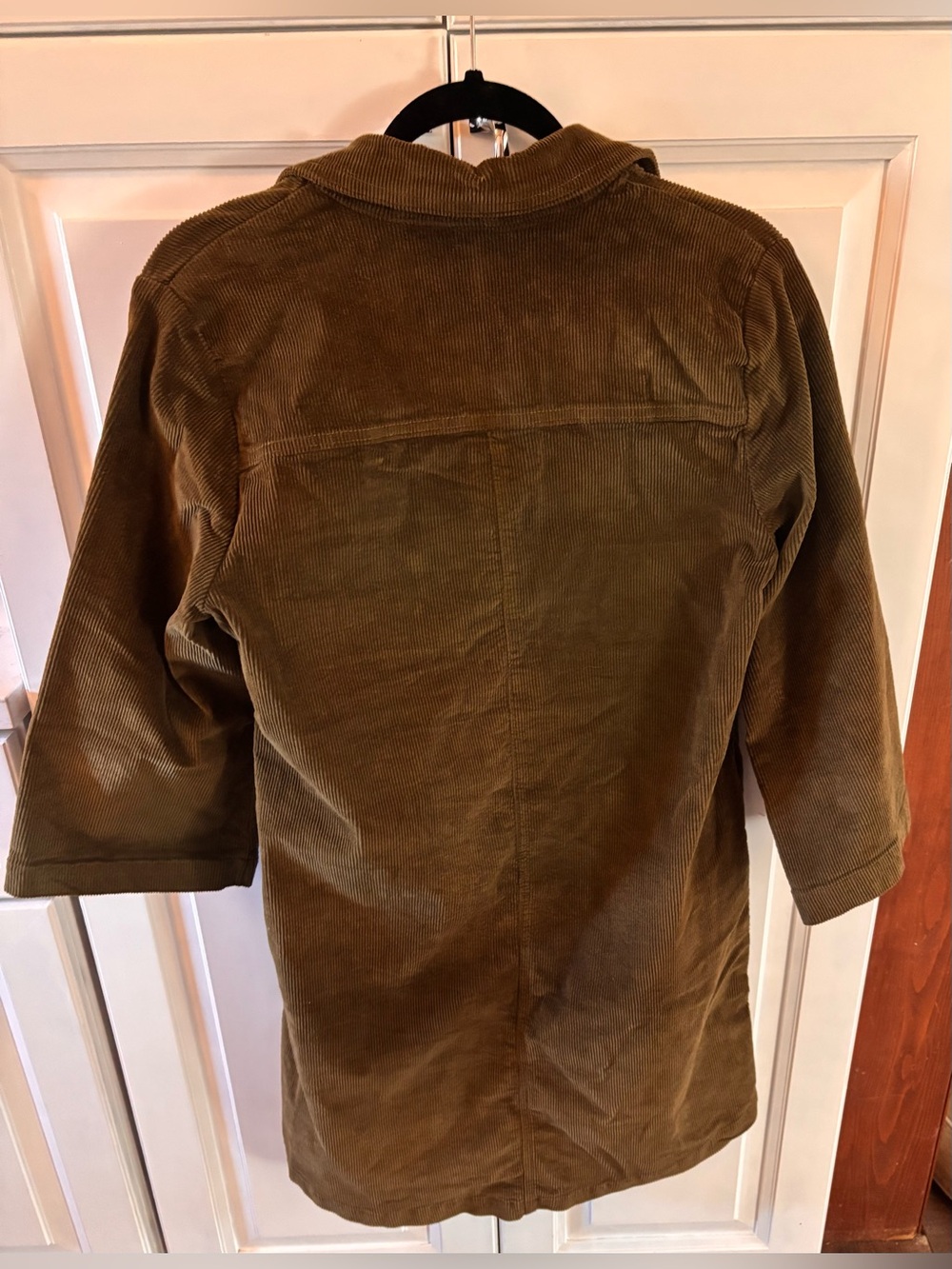 B. Young- Corduroy Button-Front mini dress Olive Green - Picture 2 of 3